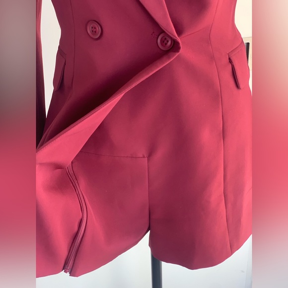 Wine Colour Blazer Playsuit - Picture 4 of 4